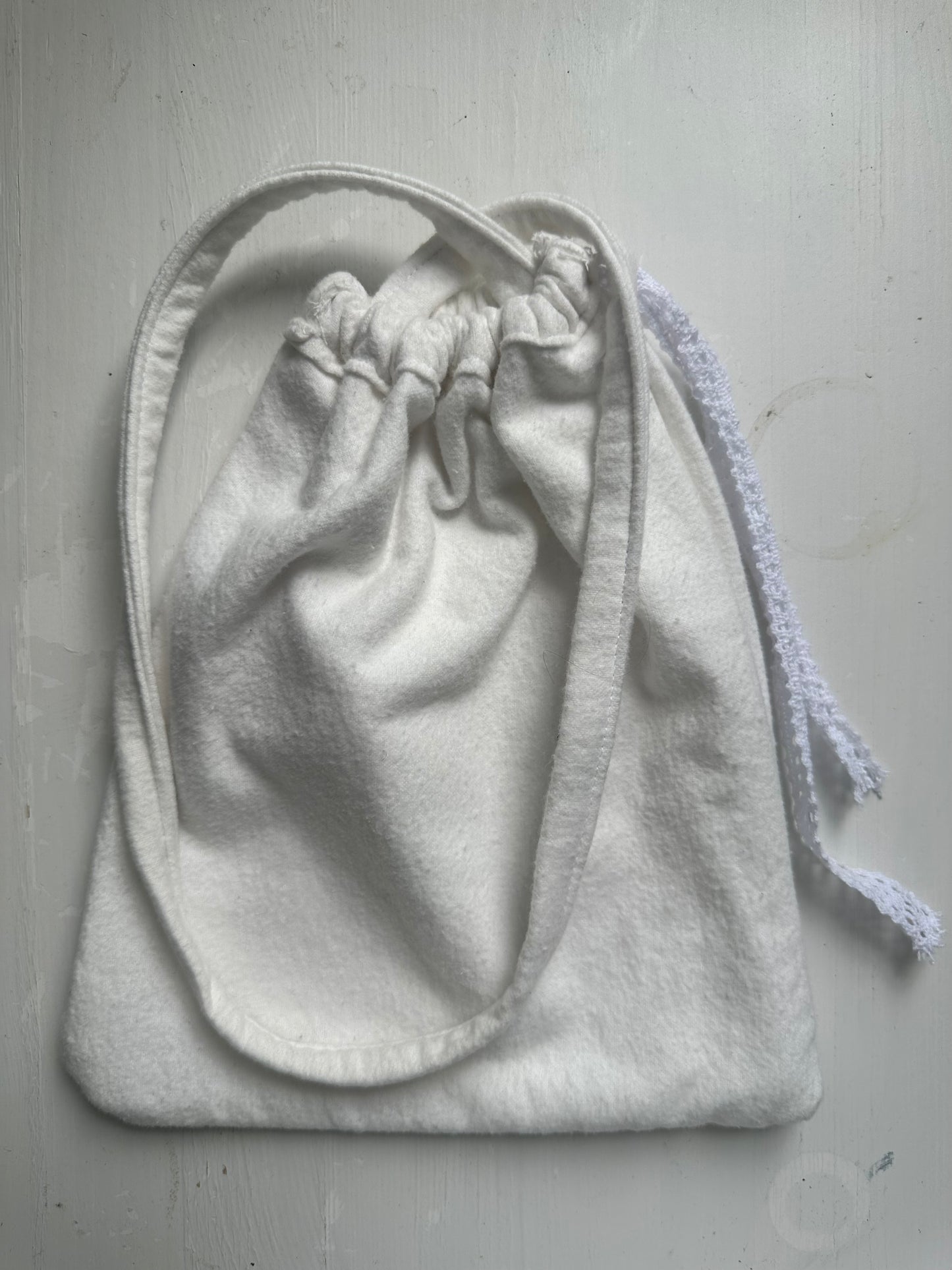 white handmade shoulder bag