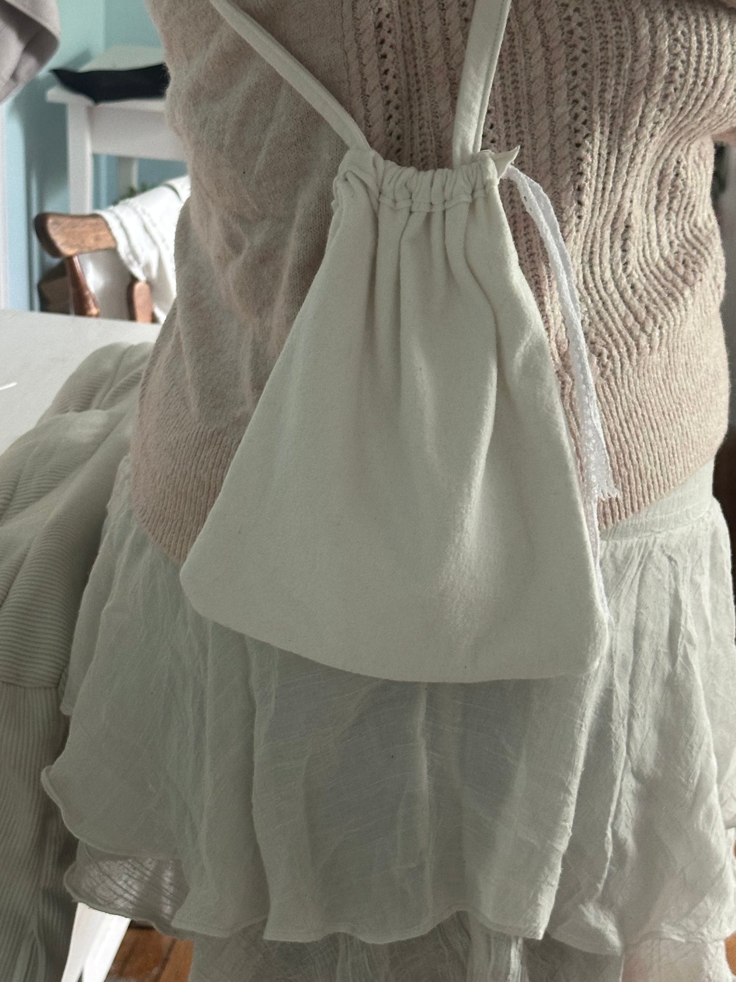 white handmade shoulder bag