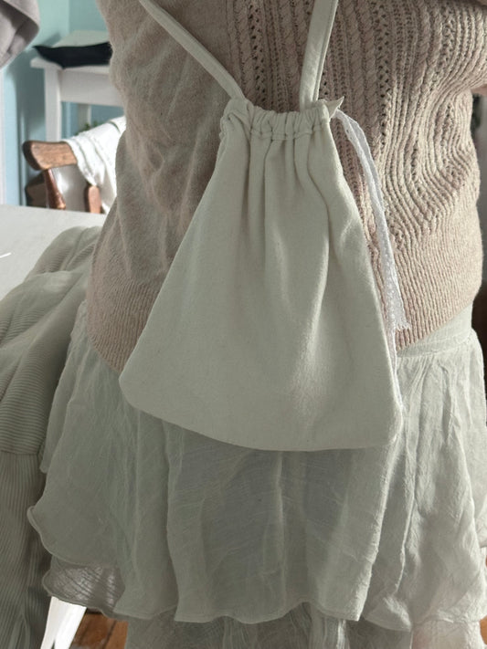 white handmade shoulder bag