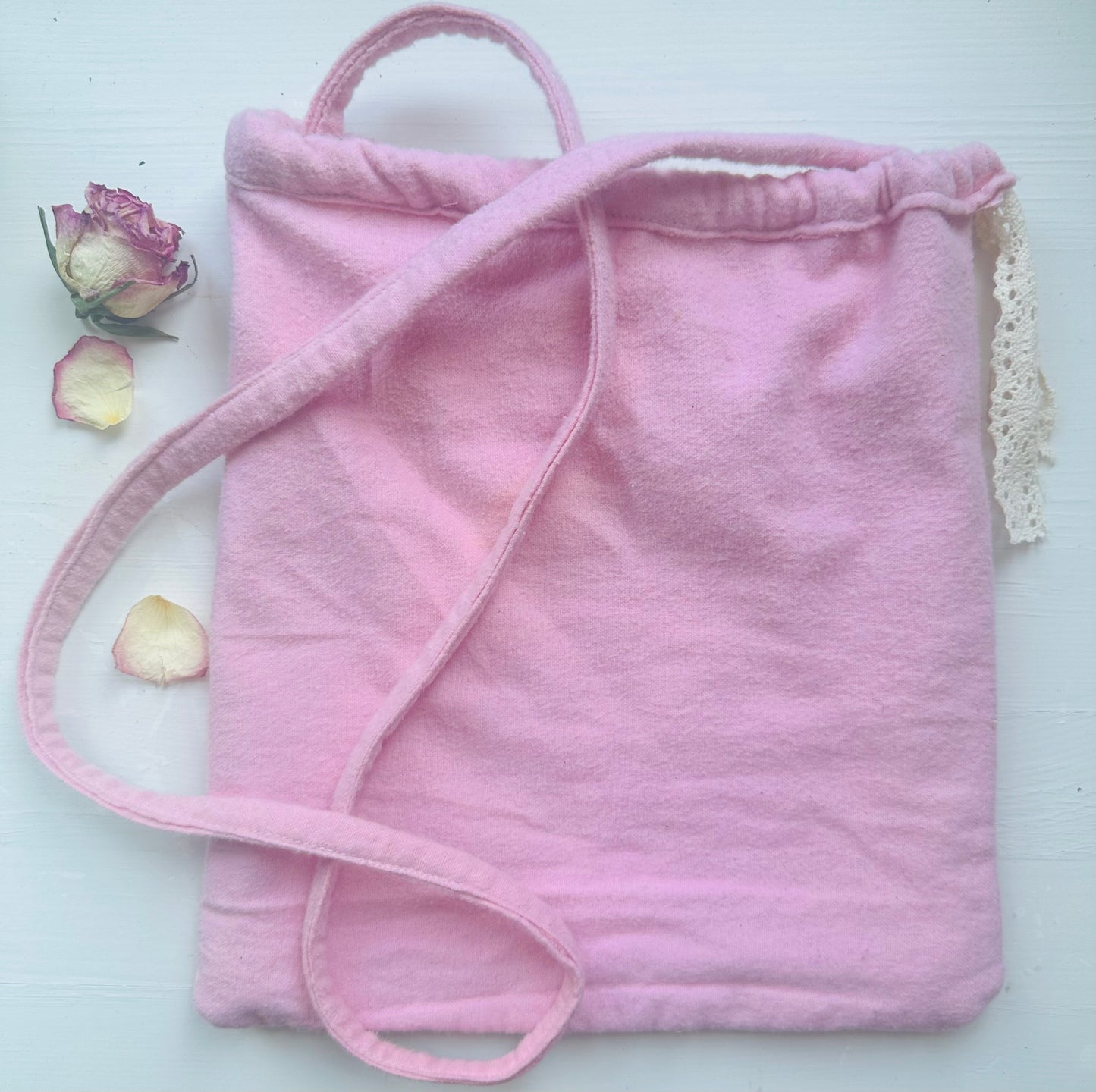 pink handmade shoulder bag