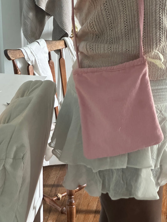 pink handmade shoulder bag